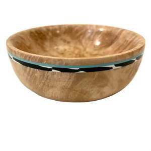 Bol à fruits en résine incrustée de cercle en bois et résine époxy Bol à salade créatif Bol en bois décoratif Plats et assiettes - Product Image 1