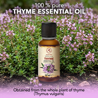 Aromatika Huile Essentielle de Thym 100% Pure 50ml Distillée à la Vapeur Fraîche Naturelle Aromathérapie Thymus Vulgaris Tous Types de Peau