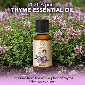 Aromatika Huile Essentielle de Thym 100% Pure 50ml Distillée à la Vapeur Fraîche Naturelle Aromathérapie Thymus Vulgaris Tous Types de Peau - Product Image 1