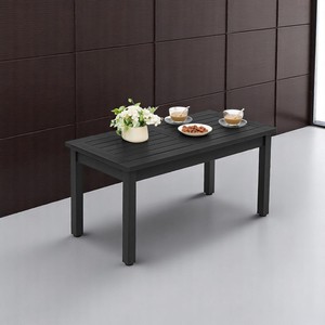 Table basse rectangulaire finie en bois d'acacia de haute qualité pieds durables et réglables parfaits pour les utilisations extérieures et intérieures - Product Image 2