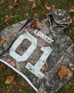 Sudadera con capucha estampada de seda y dobladillo crudo recortada con árbol Real de caza de algodón Terry personalizada para hombre, sudaderas con capucha de camuflaje estampadas - Product Image 5