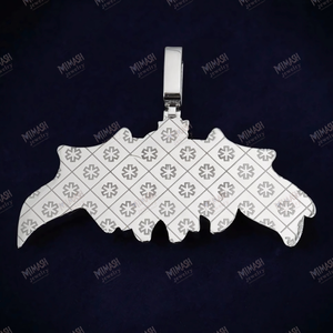 จี้เพชรเปลวไฟแบบออกแบบได้ตามต้องการดีไซน์ปีกค้างคาวไม่ซ้ำใครเครื่องประดับฮิปฮอปสำหรับผู้ชายและผู้หญิง - Product Image 3