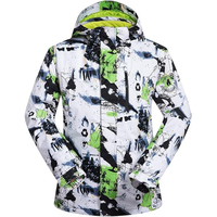 Ensemble veste et pantalon de ski imprimés pour homme, taille plus, TBF-058, imperméable, coupe-vent, avec capuche, combinaison de neige pour les sports d'hiver