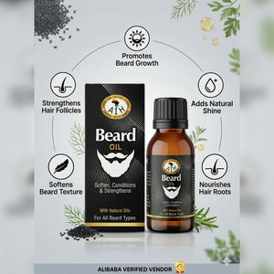 Aceite Natural para Barba a Base de Hierbas, Calidad Premium, Aceite para el Cuidado Masculino, Hidratante, Venta al Por Mayor, Suministro a Granel, Marca Privada - Product Image 4