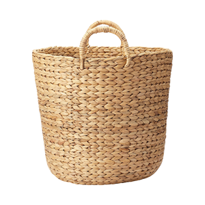 Panier rond fait à la main en jacinthe d'eau du Vietnam-Solution de stockage écologique, parfait pour organiser les vêtements, les jouets et plus encore - Product Image 1