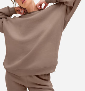 Wholesale <b>Women</b> Plain Sweatshirt and <b>Trouser</b> Set Winter <b>Warm</b> Tracksuit Casual Two Piece Outfit Custom Logo OEM Factory Supply - Product Image 3