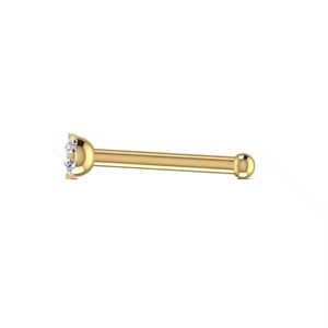 Single Natural Diamond <b>Nose</b> <b>Stud</b> Pin Body Piercing Jewelry Fine Jewelry <b>Gold</b> 14kt Solid for Women in Yellow Rose & White <b>Gold</b> - Product Image 4