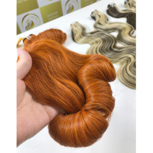 Couleur orange Water Curl 26 ''Haute Qualité Super Double Extensions de Cheveux Humains Bruts Cuticules Alignées Armure Vietnamienne et Perruques - Product Image 4
