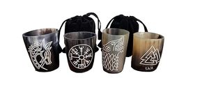 Taza de Cuerno de Búfalo Natural Ecológica Hecha a Mano con Acabado Pulido, Diseño Rústico Moderno para Recreación Medieval y Cosplay Histórico - Product Image 4