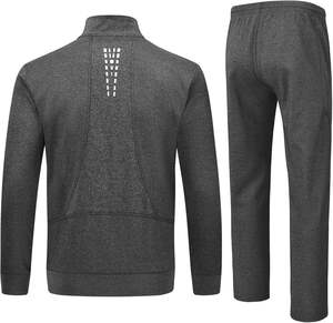 Custom Regular Fit Streetwear 2 in 1 Jogging <b>Tracksuit</b> Set Stand Collar Wholesale Running Sports Wear Printed - Product Image 3