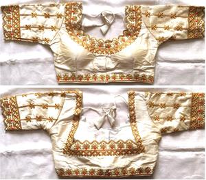 Blouse de créateur avec séquence lourde, Zari, codage et travail de fil - Product Image 5