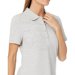 Etiqueta privada personalizada para mujer para camiseta de polo Estilo informal de punto cómodo y transpirable - Product Image 3