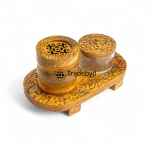 Tradebyd Brûleur d'encens Mubkhar en bois de qualité supérieure pour l'aromathérapie de parfum de maison dans les bureaux et les zones de méditation - Product Image 1