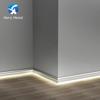 Plinthe LED en aluminium brossé or, 10cm/12cm/15cm, étanche, design moderne, personnalisable en gros