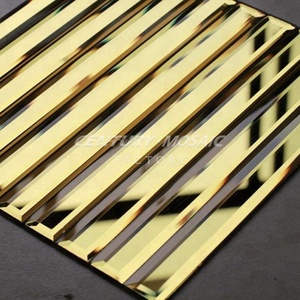 Centurymosaic Năm Mặt Sọc Vàng Bạc Gương Lồi Cạnh Vát Gương Gạch Khảm Thủy Tinh - Product Image 2