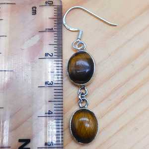 Pendientes de gota de piedras preciosas de ojo de tigre Natural, joyería de plata de ley 925 sólida con chapado en oro, bodas, fiestas, regalos, mujeres y niñas - Product Image 3