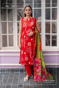 Ssumaira 3pc Digital Printed Lawn Salwar Kameez Set pour les femmes-Party Wear Sans rides et évacuation de l'humidité - Product Image 2