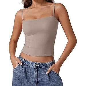 Camiseta sin mangas sexy de secado rápido de algodón y poliéster personalizada, camiseta sin mangas deportiva de gimnasio transpirable Lisa para mujer - Product Image 2