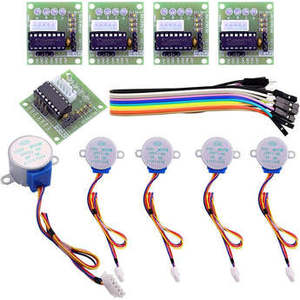 ELEGOO 5 ensembles de moteurs pas à pas 28BYJ-48 ULN2003 5V + carte de commande ULN2003 compatible avec Arduino - Product Image 1
