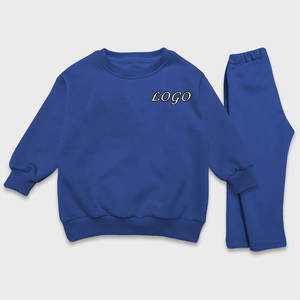 Conjunto de chándal de sudadera de color sólido para niños Chándal de chándal en blanco para niños y niñas - Product Image 6