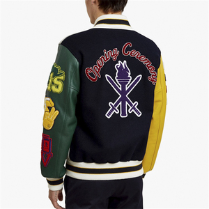 Nouveautés Veste universitaire d'hiver pour hommes Logo personnalisé Patch en laine Broderie en chenille Streetwear Baseball Letterman Patchwork - Product Image 2