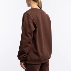 Haute qualité entraînement vêtements de sport coupe décontractée à manches longues hauts surdimensionné col rond pulls chocolat sweats à capuche femmes - Product Image 5