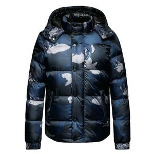 Puffer Jacket Men Shiny Puffer Jacket Men <b>Back</b> Bubble Jackets & Coats Wholesale Winter for Men Stand Casual Knitted - Product Image 1