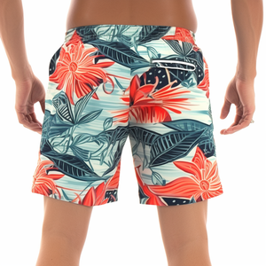 Short de bain pour hommes personnalisable moyen respirant anti-rides extensible dans les 4 sens imperméable solide décontracté short de plage durable OEM - Product Image 3