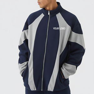 Sweat-shirt d'hiver confortable pour homme, style hip-hop, avec logo personnalisé imprimé en sérigraphie de qualité supérieure, fermeture éclair bicolore, collection 2026 - Product Image 4