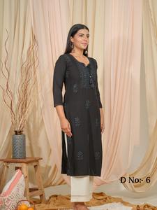 Collection Premium Magnifique rayonne élégante avec Luckhnavi Work Kurti Fabricant de Surat - Product Image 3