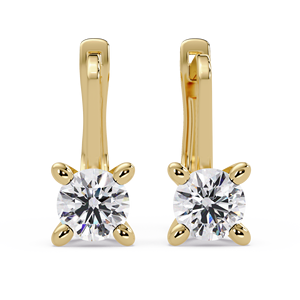 Pendientes de Aro con Cierre de Joyería de Moda, Oro Puro de 18K, Diamante Cultivado en Laboratorio de Corte Redondo, Joyería al por Mayor del Fabricante - Product Image 1
