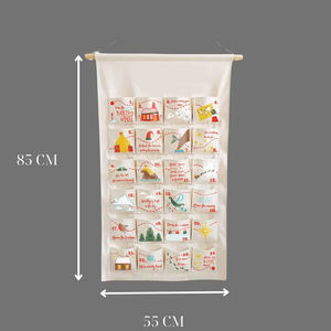 Calendario de Adviento de Navidad de lona con rastreador de Cuenta regresiva reutilizable de Papá Noel personalizado de alta calidad con 24 bolsillos - Product Image 5