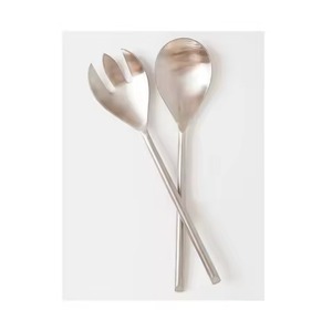 Juego de Servidores de Ensalada de Acero Inoxidable con Acabado Pulido de Alto Brillo, Juego de Servidores de Ensalada de Alta Calidad - Product Image 2