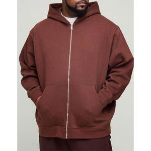 Sweat à capuche MOVATEXTILE Basics de qualité supérieure pour homme, coupe décontractée, 100% coton, à capuche, hiver, motif 3D brodé, fermeture éclair - Product Image 2