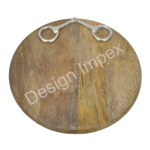 Bandeja de queso de broca de caballo de plata, tabla de cortar ecológica, acabado Natural, tabla de cortar de carne de carnicero de madera maciza de la mejor calidad - Product Image 1