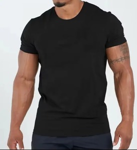 Camiseta de punto de algodón 100% de talla grande para hombre de alta calidad personalizada camiseta en blanco de peso pesado para hombre - Product Image 1