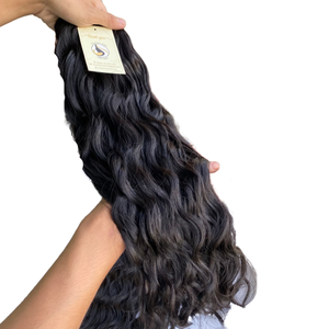 La última extensión de paquete de trama ondulada de onda Natural dibujada doble, alta calidad, cutícula alineada, cabello brasileño virgen, proveedor directo - Product Image 1
