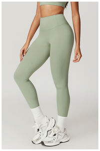 Leggings de yoga d'entraînement de gymnastique taille haute pour femmes respirant et confortable couleur unie nue pour l'entraînement sportif course en gros - Product Image 6