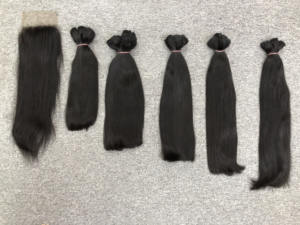 Tissage de cheveux Remy double trame pour femmes, cheveux vietnamiens, trame de cheveux, noir naturel, lisse - Product Image 2