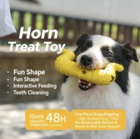 Jouets à mâcher pour chiens, distributeur de friandises en forme de corne pour chiots et grands chiens, jouets interactifs pour la dentition, ensemble de jouets pour chiens en gros