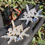 Pendentif AK47 plaqué or de qualité professionnelle avec pierres Moissanite, bijoux de luxe Hip Hop pour les grossistes en bijoux - Product Image 2