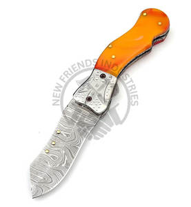 Couteau pliant en acier Damas fait main, nouvelle édition portable, couteau de poche forgé, couteau de chasse et de camping, ODM personnalisable - Product Image 3