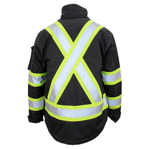 Conception personnalisée Veste de sécurité réfléchissante haute visibilité Vêtements de travail d'hiver avec logo imprimé Matériau en coton imperméable - Product Image 5