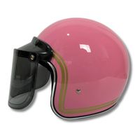 Casque de moto CRX Bogo-X rose brillant, élégant, rétro, à visière ouverte, ABS, certifié SNI, visière plate standard, mousse