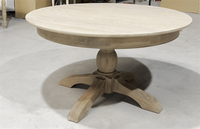 Table à manger ronde en bois massif, style farmhouse, gris délavé, pour restaurant, hôtel, café, mobilier commercial