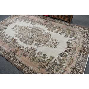 Tapis turc vintage 5,7x9,4 pi (175x288 cm), tapis persan brun - Product Image 4