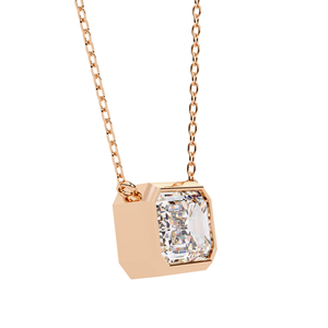 0.75 Ct <b>Emerald</b> Cut Lab Diamond <b>Pendant</b> Necklace VVS-EF IGI Certified 18K & 14K Gold - Product Image 6