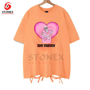 T-shirts pour femmes été 2025, style vintage délavé, streetwear hip-hop rétro punk décontracté, en spandex/polyester, manches courtes, délavage acide, séchage rapide - Product Image 1