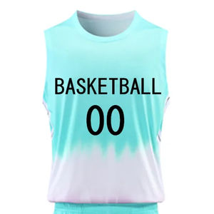 Maillot de basket-ball sans manches respirant et à séchage rapide pour hommes avec shorts Ensemble d'uniformes d'équipe de basket-ball pour hommes - Product Image 4
