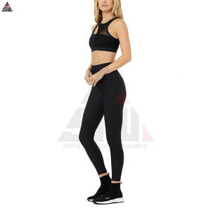 Nouveauté : Ensemble de yoga 2 pièces taille plus, léger et respirant, soutien-gorge de sport et legging taille haute, fabriqué au Pakistan, OEM/ODM - Product Image 4